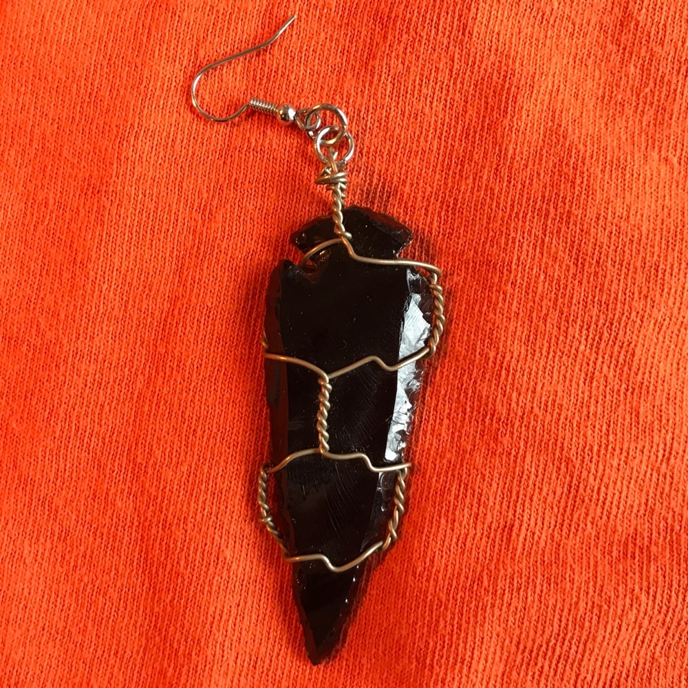 black crystal earring
